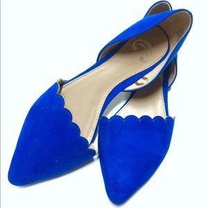 🌸Charming Charlie Royal Blue Scalloped Flats